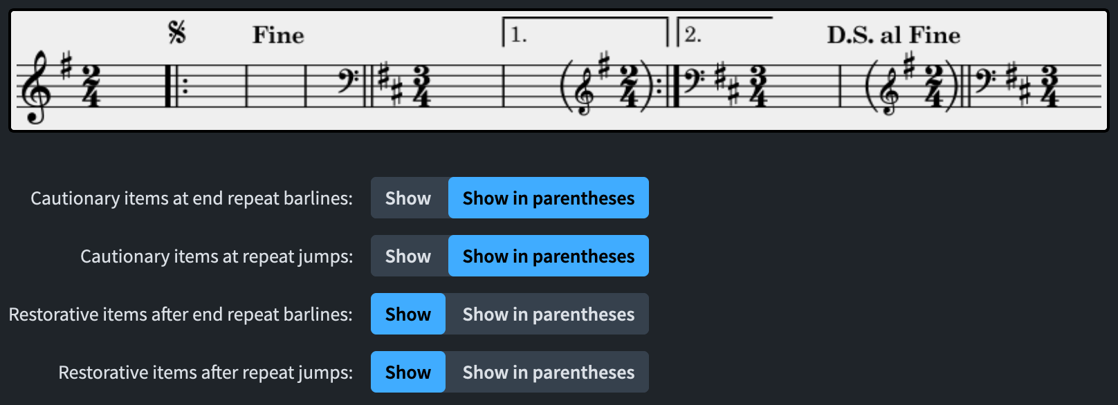 Interactive score preview